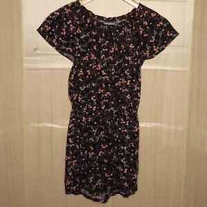 Old Navy Girls Black Pink Silky Romper 10-12
